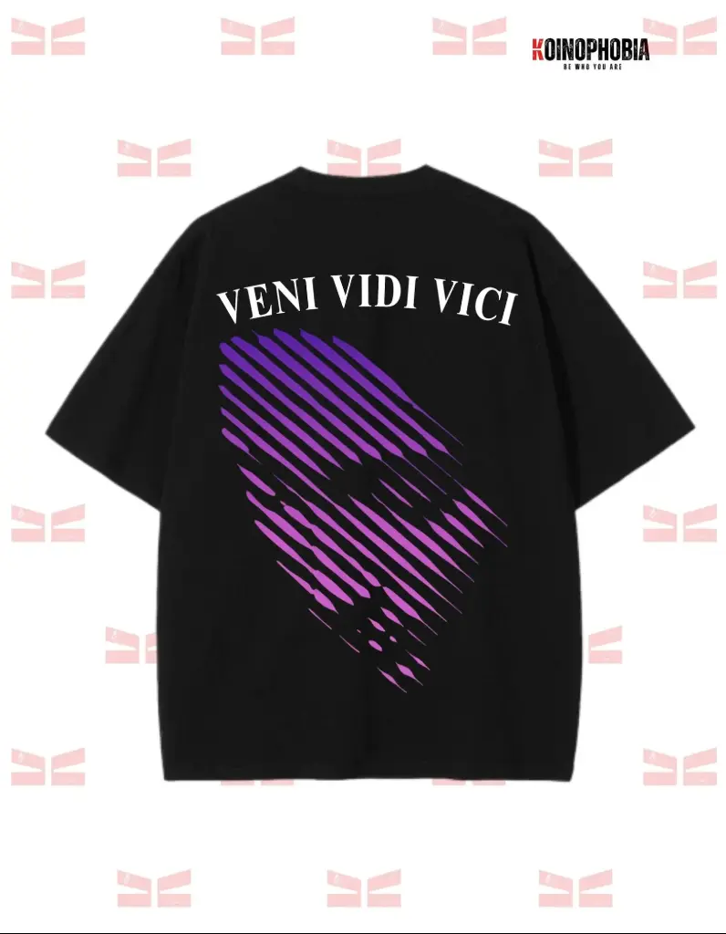 I came I saw I conquered - Oversized T shirt (Black, XS)