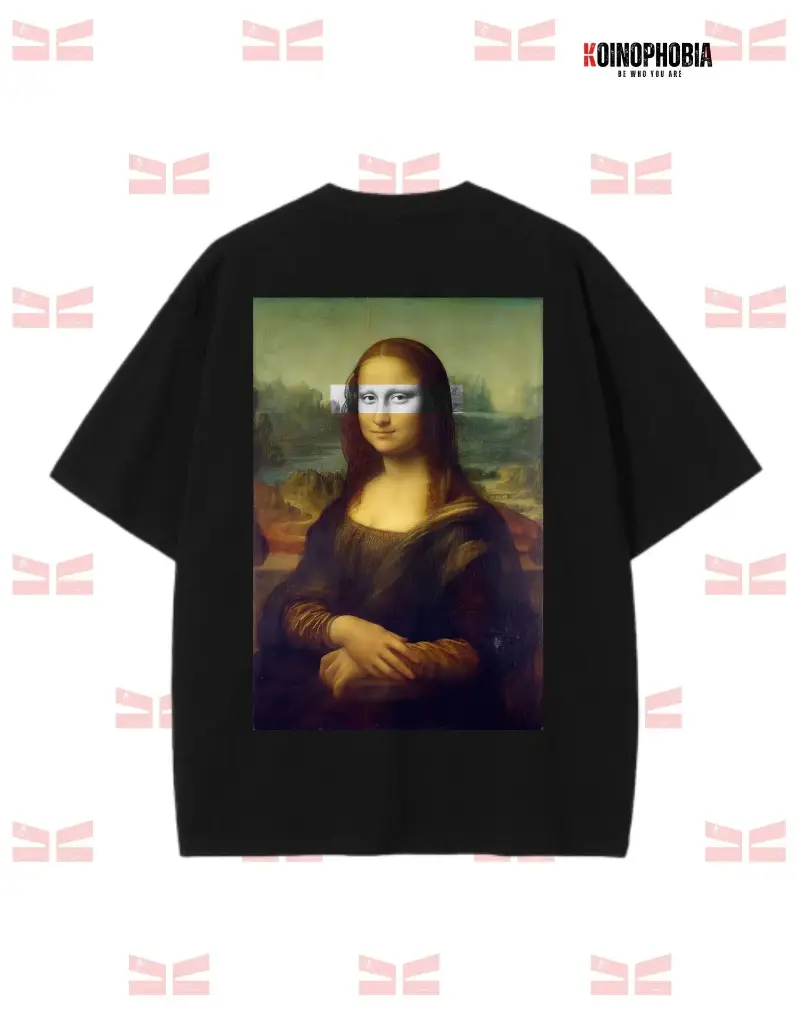 Beauty Mona Lisa - T-shirt Oversized (Black, XS)