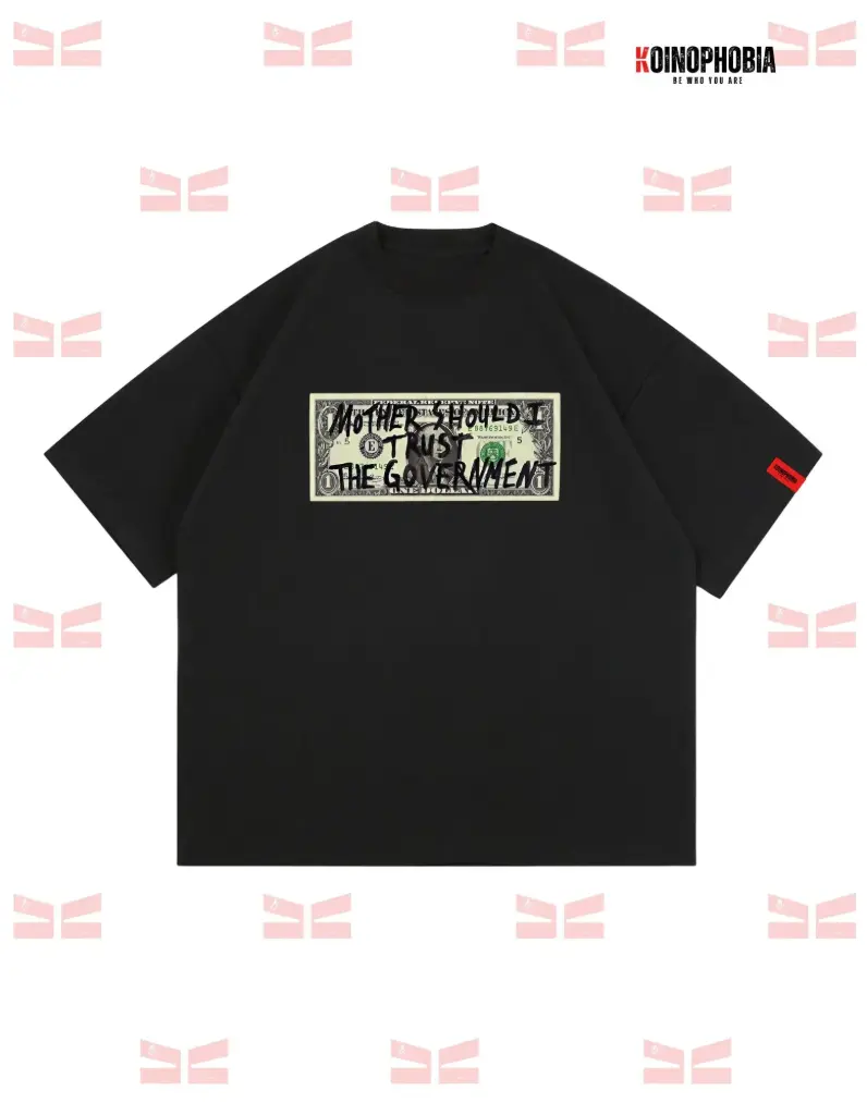 Should I? - Cropped Oversized T-shirt (Black, XS)