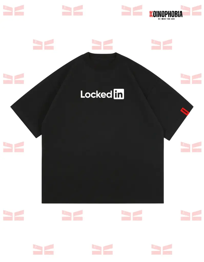 Lockedin - Cropped Oversized Tee (Black, XS)